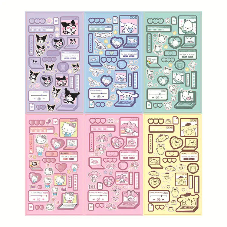 Hello Kitty, Kuromi, Cinnamoroll and My Melody Holographic Stickers