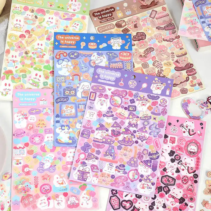 Kawaii Deco Stickers - Starlight Glitter Notes