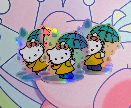 Hello Kitty Rainy Day Holographic Sticker