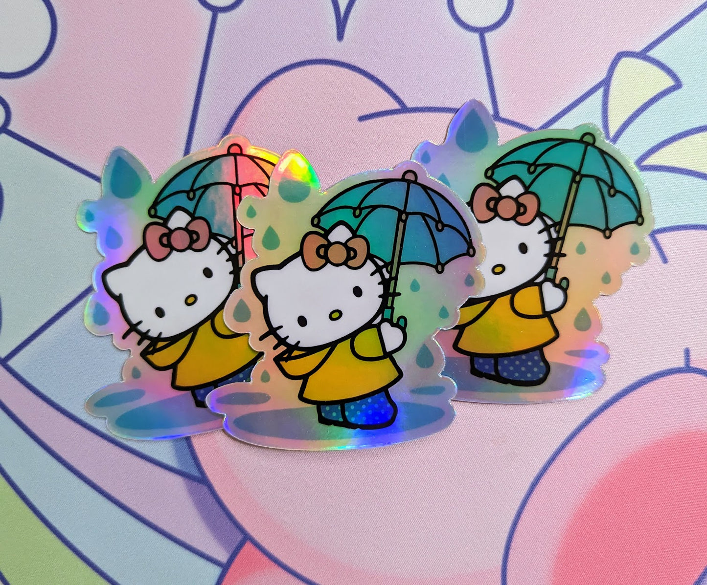 Hello Kitty Rainy Day Holographic Sticker