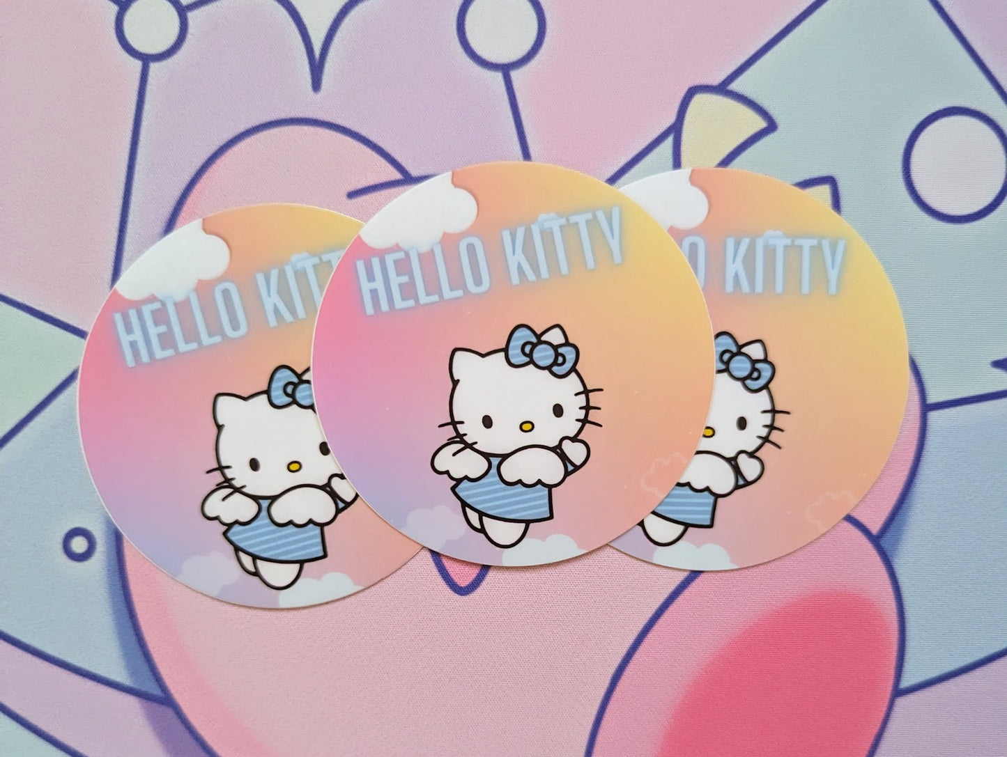 Hello Kitty Angel Round Sticker (3 in X 3 in)