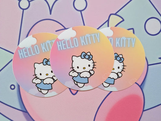 Hello Kitty Angel Round Sticker (3 in X 3 in)