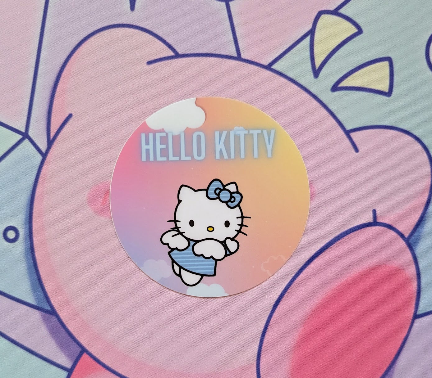 Hello Kitty Angel Round Sticker (3 in X 3 in)