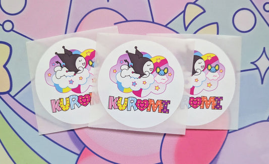 Kuromi Round Vynil Sticker