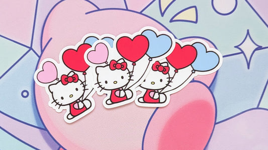 Hello Kitty w Balloons Vinyl Sticker