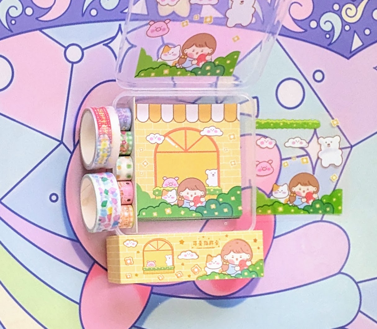 Kawaii Stationery Set (memo paper, washi tape & stickers)