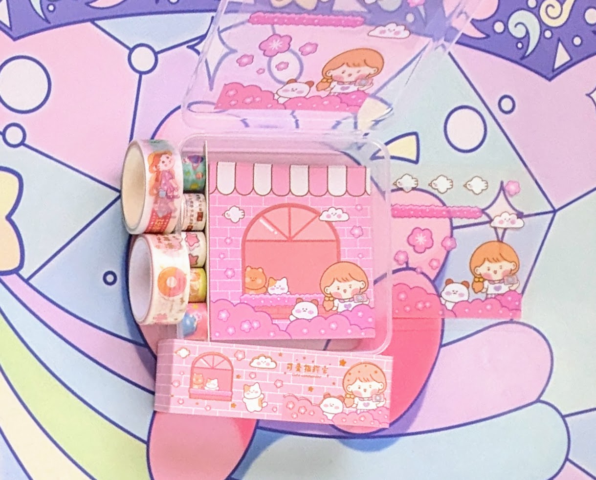 Kawaii Stationery Set (memo paper, washi tape & stickers)