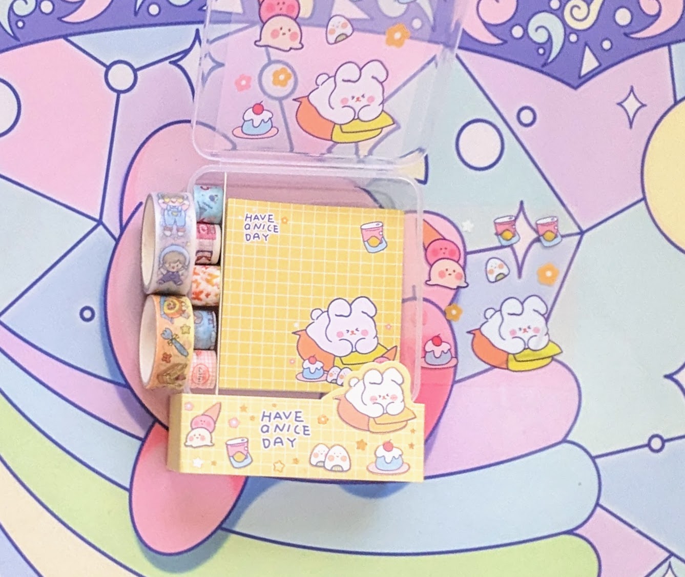 Kawaii Stationery Set (memo paper, washi tape & stickers)