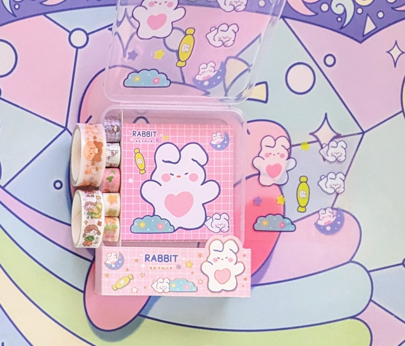 Kawaii Stationery Set (memo paper, washi tape & stickers)