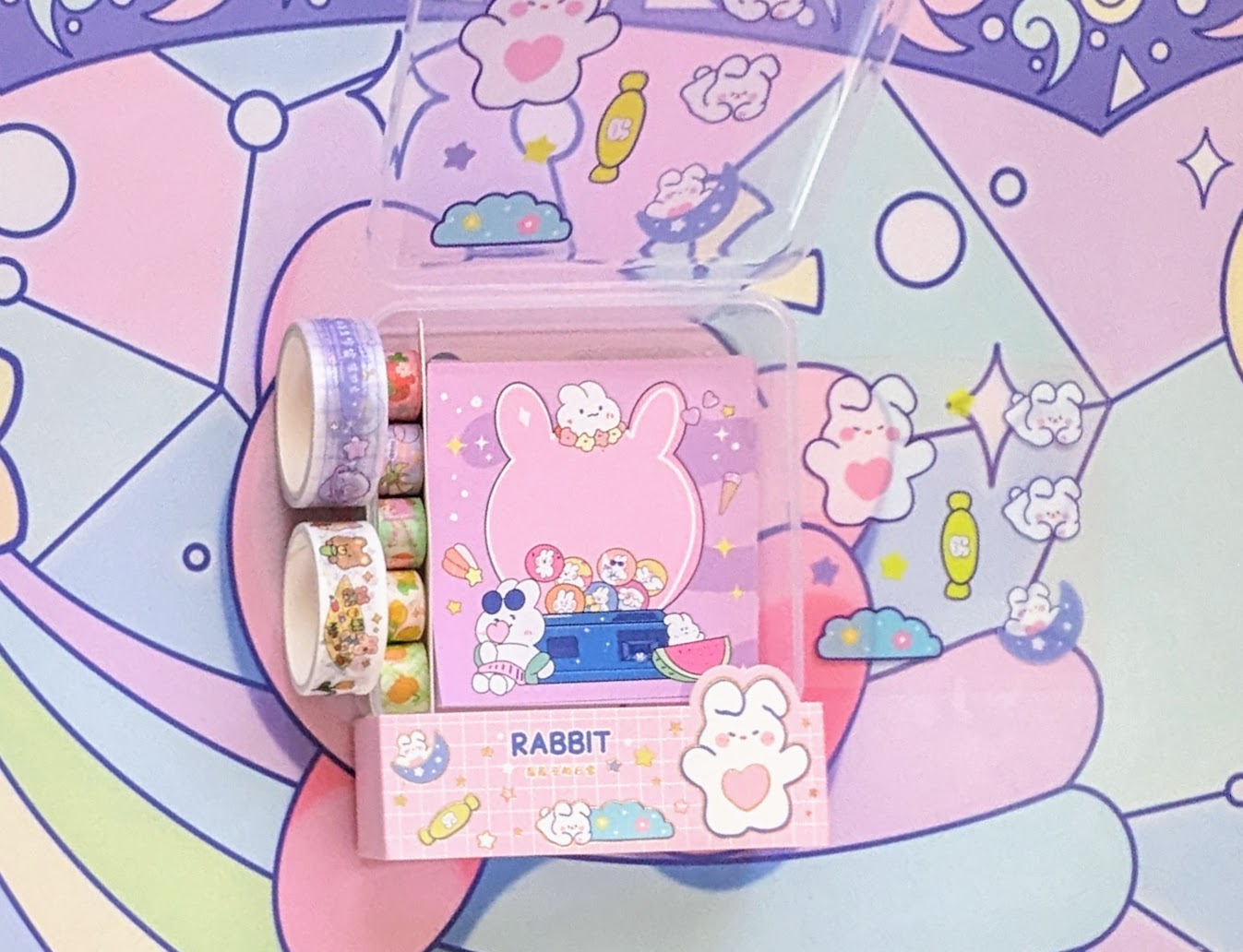 Kawaii Stationery Set (memo paper, washi tape & stickers)