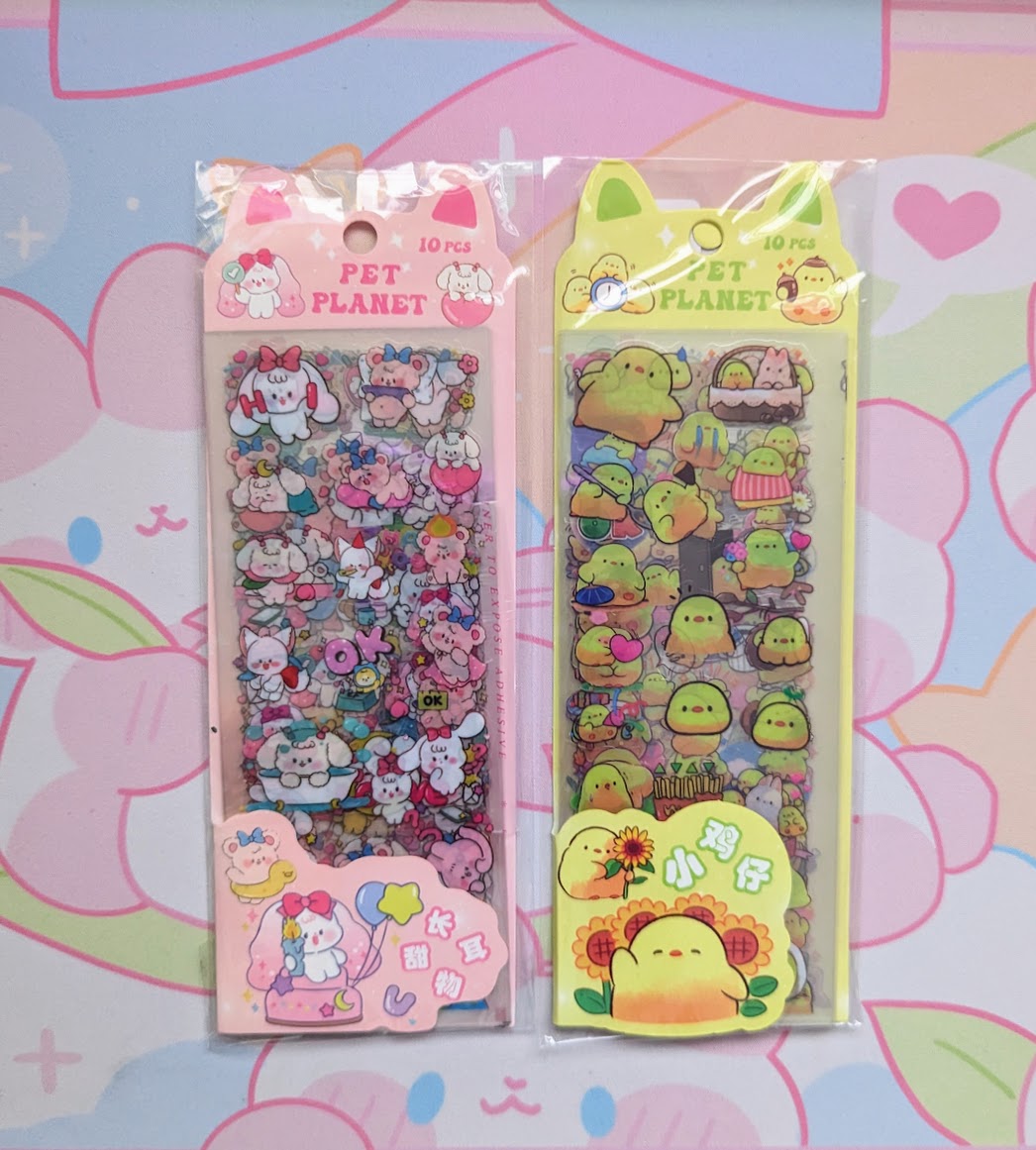 Kawaii Pet Animals Sticker Sheets - Set of 10 – Starlight Glitter Notes