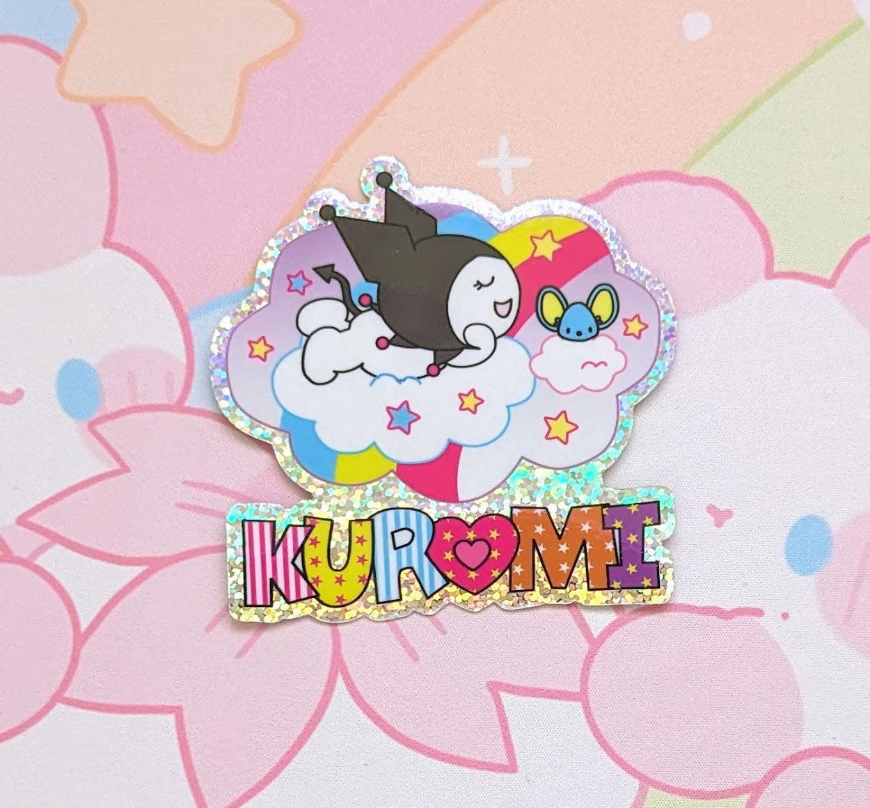 Kawaii Kuromi Glitter Sticker