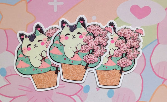 Sakura Cat Sticker