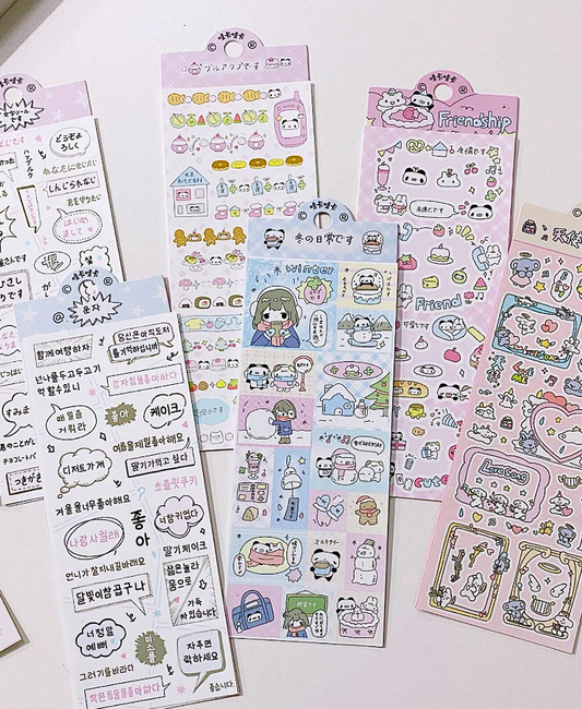 Cute Japanese Stickers available in 6 different designs