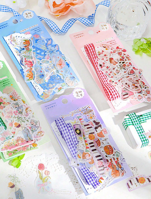 Scrapbooking Set in Pink, Purple, Blue & Green - 20 pcs