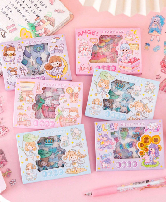 Kawaii Glitter Sticker Mini-Sheet