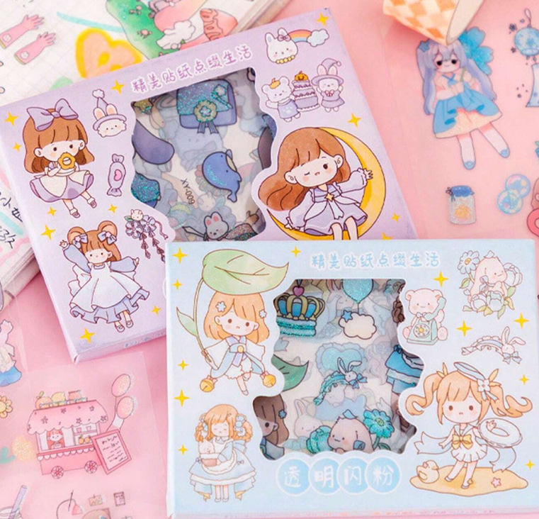 Kawaii Glitter Sticker Mini-Sheet