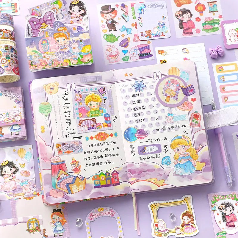 Kawaii Princess Journal Stationery Set in Pink – Starlight Glitter Notes