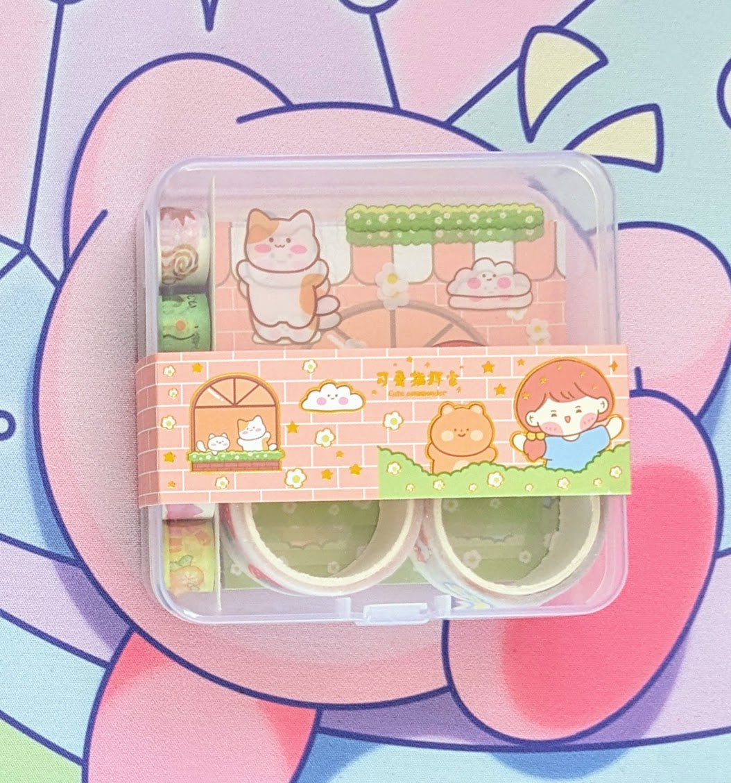 Kawaii Stationery Set (memo paper, washi tape & stickers)