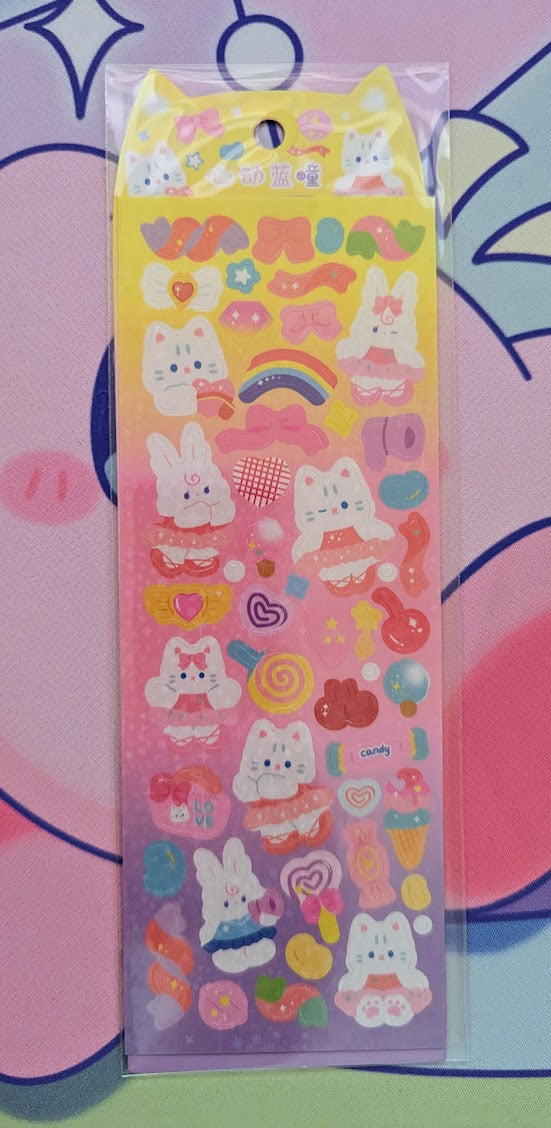 Kawaii Cute Holographic Sticker Sheet