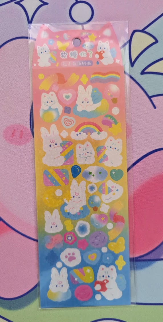 Kawaii Cute Holographic Sticker Sheet