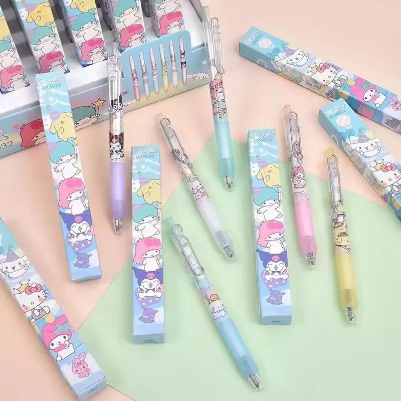 Hello Kitty, Kuromi, Cinnamoroll or Pompom Purin Gel Pens (Black ink)