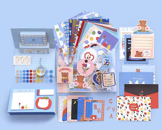 Stationery Set - Cute Blue Bear