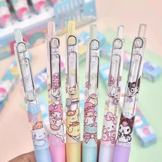 Hello Kitty, Kuromi, Cinnamoroll or Pompom Purin Gel Pens (Black ink)