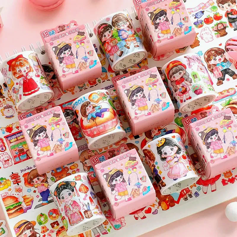 Kawaii Cute Adhesive Tape Set Storage Box - Kawaii Fashion Shop