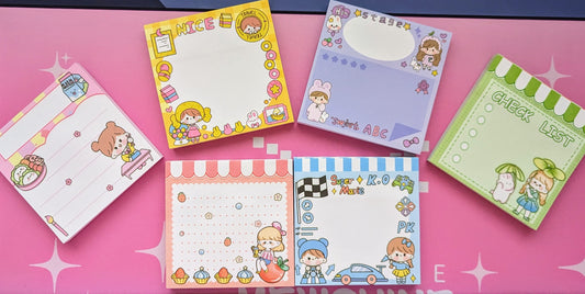 Kawaii Girl Sticky Notes - Nice day, Checklist etc